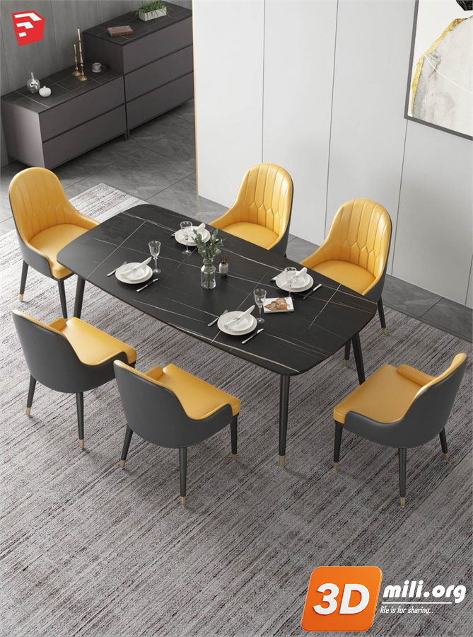 Dining Table Set Skp Files